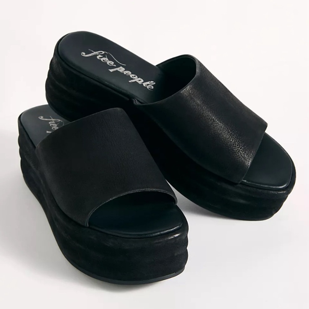 Free People Harbour Sandal Black Platform